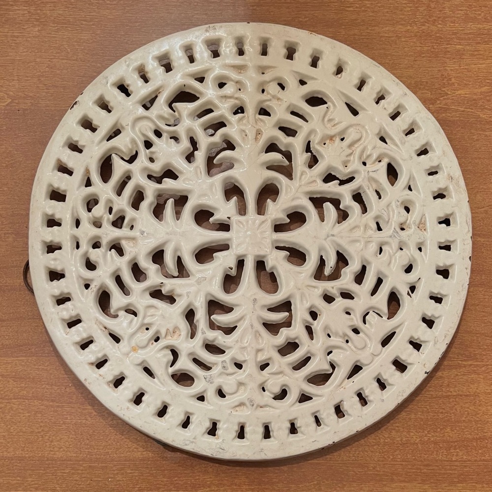 Intricate White Cast Iron Trivet